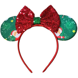 Christmas Santa Sequin Minnie Bow Headband Party Wear One Size