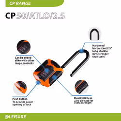 Squire Heavy Duty Combination Padlock | Long Shackle | CP50ATLO/2.5 | All Terrain Weatherproof Padlock | Indoor/Outdoor | Corrosion Resistant | for Ga