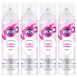 VO5 Hairspray With Heat Defence, Tame & Shine 100ml - 4 Pack