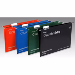 Rexel Crystalfile Extra Foolscap Suspension File 15mm Green (25)