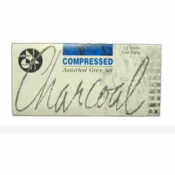 Jakar 7623 Assorted Greys Compressed Charcoal Stick (Pack of 12)