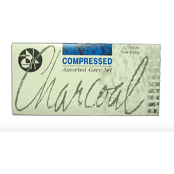 Jakar 7623 Assorted Greys Compressed Charcoal Stick (Pack of 12)