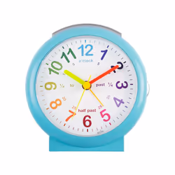 Acctim 15219 'Lulu 2' Blue Time Teaching Bold Sweeping Seconds Quartz Alarm Clock