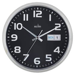 Acctim Supervisor Wall Clock Black Day & Date 21023