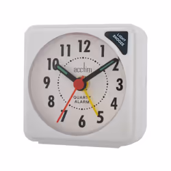 Acctim Ingot Mini Alarm Clock White [25/738WB]