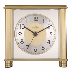 Acctim Gold Tone Battery Mantel Clock with Clear Numbers 36988
