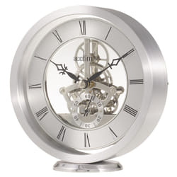 Acctim Silver Tone Skeleton Battery Mantel Clock Millendon 37027