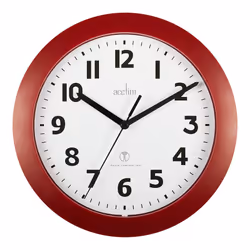 Acctim 74314 Parona, Red Radio Controlled Wall Clock, 23cm Diameter