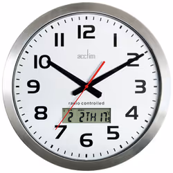 Acctim Meridian Radio Controlled Aluminium Wall Clock