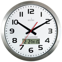 Acctim Meridian Radio Controlled Aluminium Wall Clock