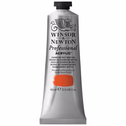 Winsor & Newton Professional Acrylic Paint 60ml (2-oz) Tube Cadmium Red Medium