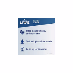 Schwarzkopf Live Post Bleach Toner Ice White Hair Toner, Lasts Up To 16 Washes, Semi-Permanent Blonde Hair Dye, For Brassy Yellow Tones, T1