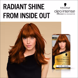 Oleo Intense Permanent Oil Colour 5-77 Light Copper Brown Hair Dye, 100% Grey Coverage, Conditioner with HaptIQ System, Long-Lasting Colour, Ammonia