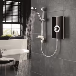 Triton Aspirante 9.5kW Electric Shower Black Gloss 5 Spray Pattern ASP09GSBLK