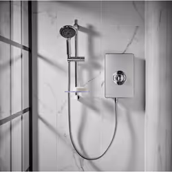 Triton Aspirante Electric Shower 9.5kW Brushed Steel Modern 5 Spray ASP09BRSTL