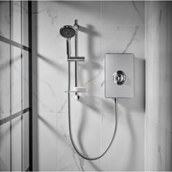 Triton Aspirante Electric Shower 9.5kW Brushed Steel Modern 5 Spray ASP09BRSTL