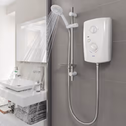 Triton T80 Pro Fit Electric Shower 7.5kW White & Chrome 5 Spray Modern SP8007PF