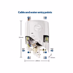 Triton T80 Pro Fit Electric Shower 7.5kW White & Chrome 5 Spray Modern SP8007PF
