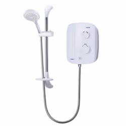 Triton Silent Thermostatic Electric Power Shower Bathroom White Chrome TAS2000SR