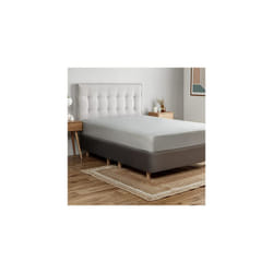 Cotton Rich Double Fitted Sheet - Silver Grey 28cm Deep Mattress Bed Sheet with Elasticated Corners - Machine Washable Bottom Sheet - Double -