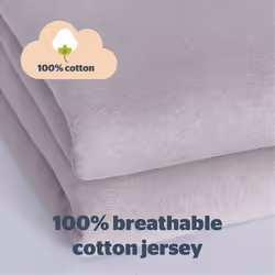 Safe Nights Cot Size Fitted Sheets Set 100% Jersey Cotton Bedside Compatible Pack of Two Grey Easy Care Super Soft Cuddly for Baby with Storage Bag