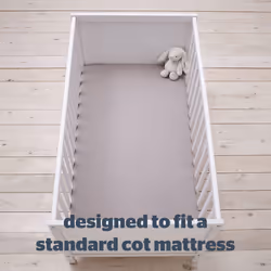 Safe Nights Cot Size Fitted Sheets Set 100% Jersey Cotton Bedside Compatible Pack of Two Grey Easy Care Super Soft Cuddly for Baby with Storage Bag