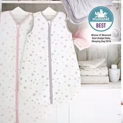 Silentnight Safe Nights 2.5 Tog Baby Sleep Bag, 6-18 Months, Grey Stars