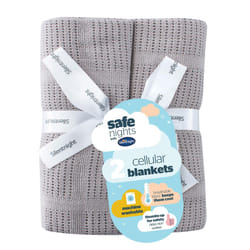 Safe Nights Baby Blanket - Pack of 2 Soft 100% Cotton Cellular Baby Blanket for Newborn Ideal for Cot, Crib, Moses Basket and Pram - Baby Essentials -