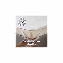 Silentnight Deep Sleep Mattress Protector with Straps ? Deep Fitted Soft Quilted Mattress Pad Cover Machine Washable Hypoallergenic Bed Protector ?