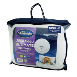 Silentnight Deep Sleep 1000 Mattress Topper Hypoallergenic Easy Fit Thick Mattress Cover - Single
