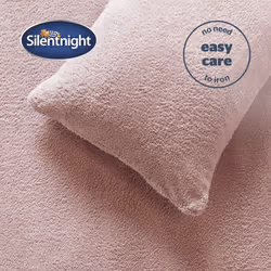 Silentnight Cosy Teddy Fleece Duvet Set Blush Pink Soft Winter Bedding - King