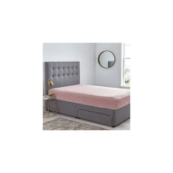 Silentnight Teddy Fleece Fitted Sheet King Size Blush Pink - No-Iron Luxury Linen Bottom Bedsheet - Elastic Hem to Snugly Fit Around Your Mattress -