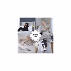 Silentnight Body Support Pillow with Pillowcase - Pregnancy Nursing Support Shaped Pillows and Case - Machine Washable in White