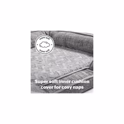 Silentnight Orthopaedic Pet Bed - Medium Dog Cat Bed - Contoured Foam for Support, Machine Washable Cover, Non-Slip Base, grey