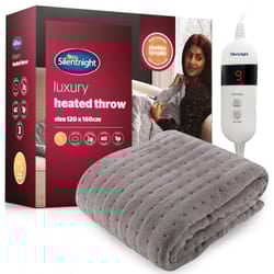 Silentnight Luxury Heated Throw- Grey