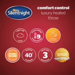 Silentnight Luxury Heated Throw- Grey