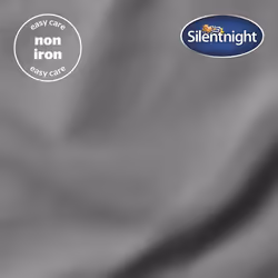 Silentnight Supersoft Collection Charcoal Single Fitted Sheet. Super Soft and Easy Care No-Iron Luxury Linen Bottom Bedsheet - Elastic Hem to Snugly