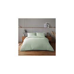Silentnight Supersoft Collection Sage Duvet Cover Set. Super Soft and Snuggly Easy Care Duvet Cover Quilt Bedding Set - Single (135cm x 200cm) + 1