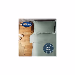 Silentnight Supersoft Collection Sage Duvet Cover Set. Super Soft and Snuggly Easy Care Duvet Cover Quilt Bedding Set - Single (135cm x 200cm) + 1