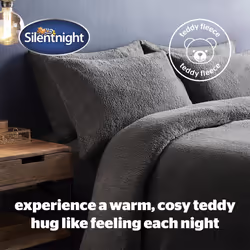 Silentnight Teddy Fleece Duvet Set Snuggly Cover - Single