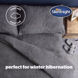 Silentnight Teddy Fleece Duvet Set Snuggly Cover - Single