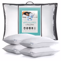 Sealy Anti Allergy Pillows - 4 Pack - Medium Support