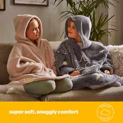 Silentnight Snugsie Kids Oversized Hoodie Glow In The Dark - Blush Star