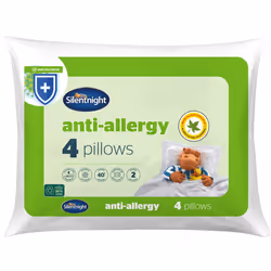 Silentnight Luxury Overlocked Anti Allergy Pillow - 4 Pack