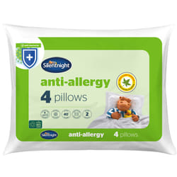 Silentnight Luxury Overlocked Anti Allergy Pillow - 4 Pack