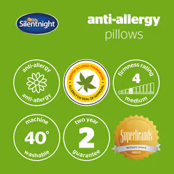 Silentnight Luxury Overlocked Anti Allergy Pillow - 4 Pack