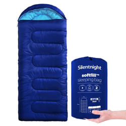 Silentnight Camping adult Sleeping Bag, 3 Seasons - Blue