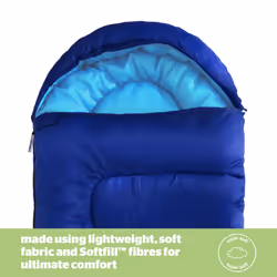 Silentnight Camping adult Sleeping Bag, 3 Seasons - Blue