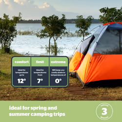 Silentnight Camping adult Sleeping Bag, 3 Seasons - Blue