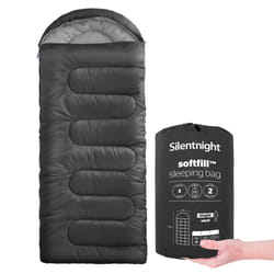 Silentnight Softfill 3 Seasons Adults Sleeping Bag, Black - Black